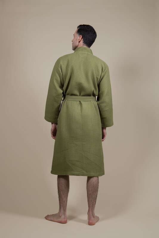 Badjas Heren Kimono Olijf Groen